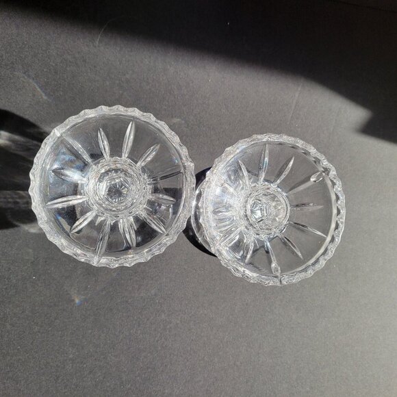 Gorham Crystal King Edward Hurricane Candle Lamp holders Set of 2 Base only - Picture 2 of 9